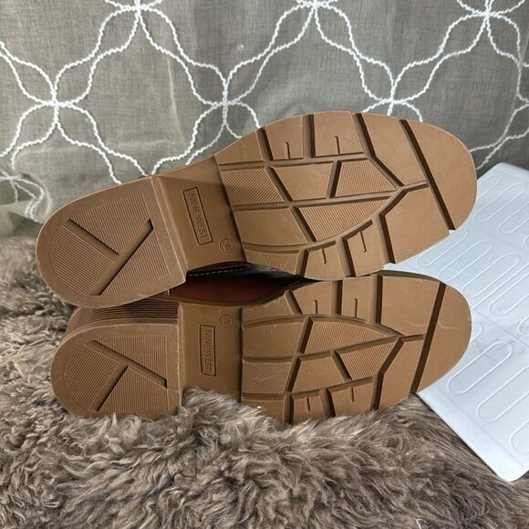 (Z3) NINE WEST Popit casual ankle boots, leather and sock, size 9M - Picture 9 of 10